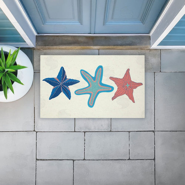 Stupell Industries Darlene Seale | Coastal Americana Starfish Non-Woven Door Mat