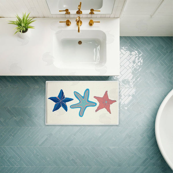 Stupell Industries Darlene Seale | Coastal Americana Starfish Plush Bath Mat