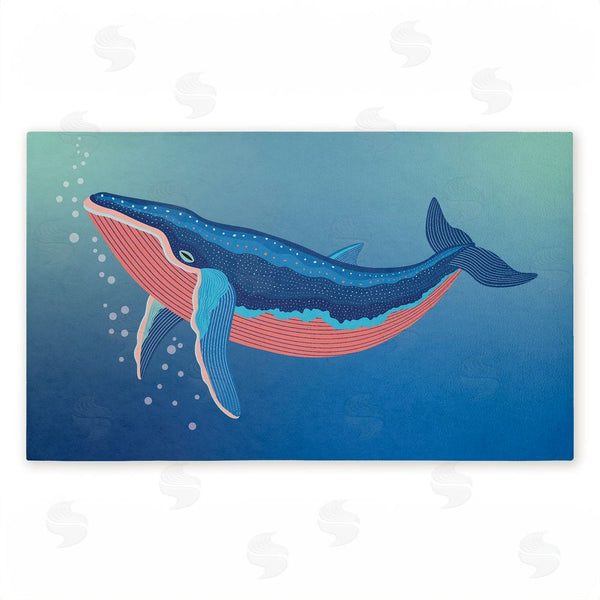 stupell industries Darlene Seale | Coastal Whale with Bubbles Non-Woven Door Mat