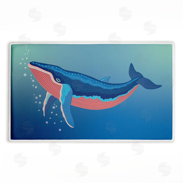 stupell industries Darlene Seale | Coastal Whale with Bubbles Plush Bath Mat