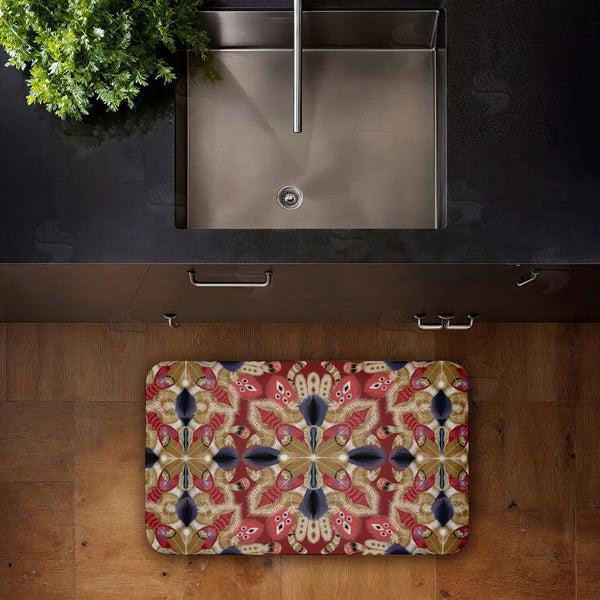 Stupell Industries Darlene Seale | Feather Kaleidoscope Fractal Anti-Fatigue Mat