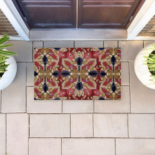 Stupell Industries Darlene Seale | Feather Kaleidoscope Fractal Non-Woven Door Mat
