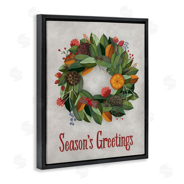 Stupell Industries Darlene Seale | Holiday Greeting Potpourri Wreath