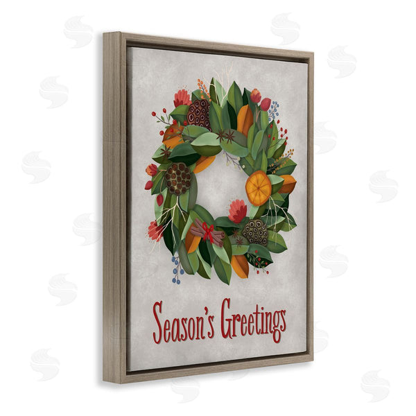 Stupell Industries Darlene Seale | Holiday Greeting Potpourri Wreath