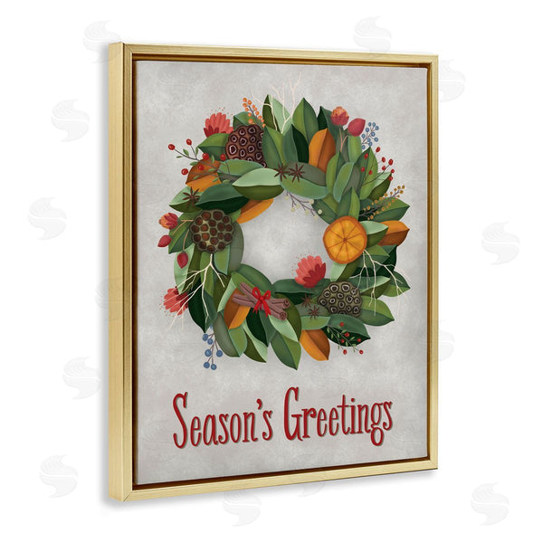 Stupell Industries Darlene Seale | Holiday Greeting Potpourri Wreath