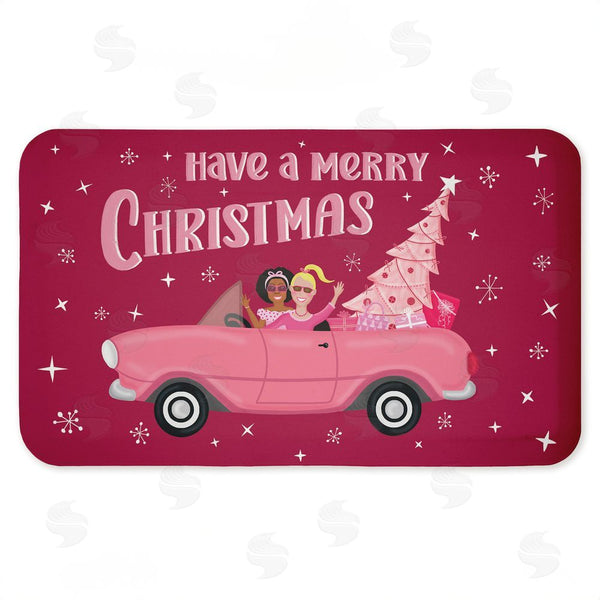 stupell industries Darlene Seale | Midcentury Pink Christmas Anti-Fatigue Mat