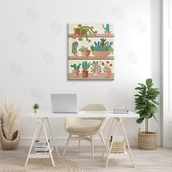 Stupell Industries Darlene Seale | Modern Chic Succulent Shelve Illustration Fun Cacti Wall Art