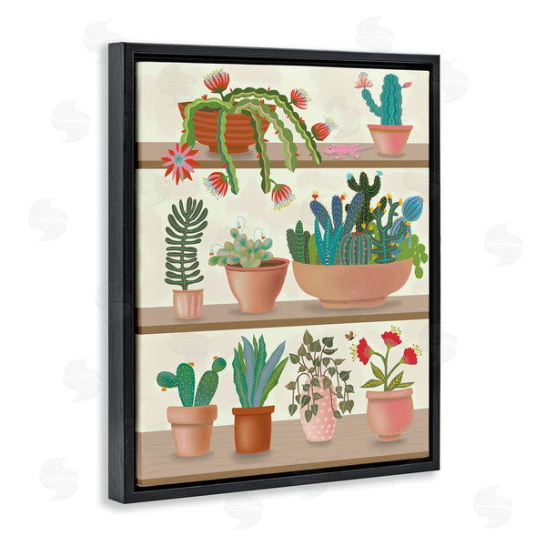 Stupell Industries Darlene Seale | Modern Chic Succulent Shelve Illustration Fun Cacti Wall Art