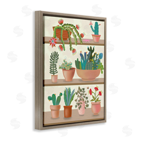 Stupell Industries Darlene Seale | Modern Chic Succulent Shelve Illustration Fun Cacti Wall Art