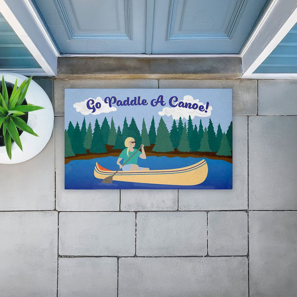 Stupell Industries Darlene Seale | Paddle A Canoe Landscape Non-Woven Door Mat