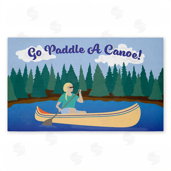 stupell industries Darlene Seale | Paddle A Canoe Landscape Non-Woven Door Mat