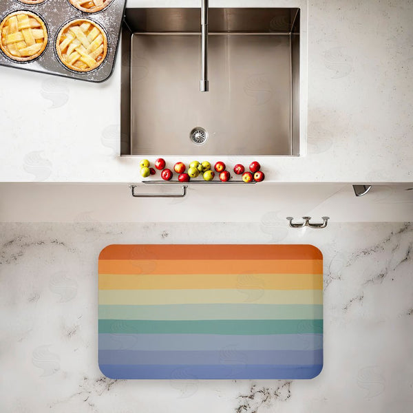 Stupell Industries Darlene Seale | Rainbow Stripes Gradient Anti-Fatigue Mat