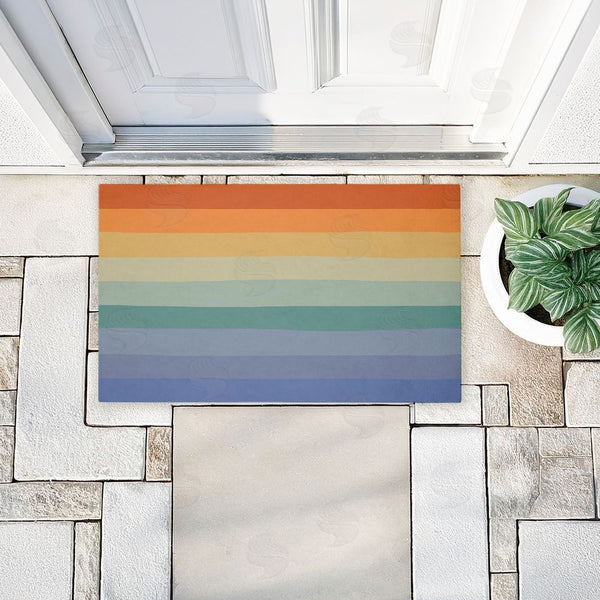 Stupell Industries Darlene Seale | Rainbow Stripes Gradient Non-Woven Door Mat
