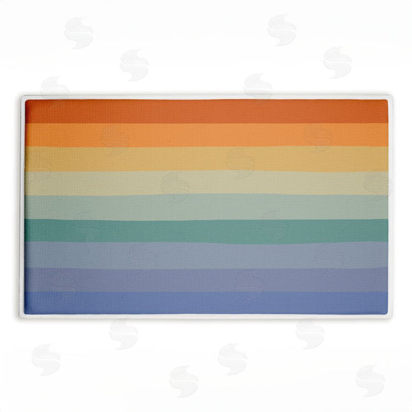 stupell industries Darlene Seale | Rainbow Stripes Gradient Plush Bath Mat