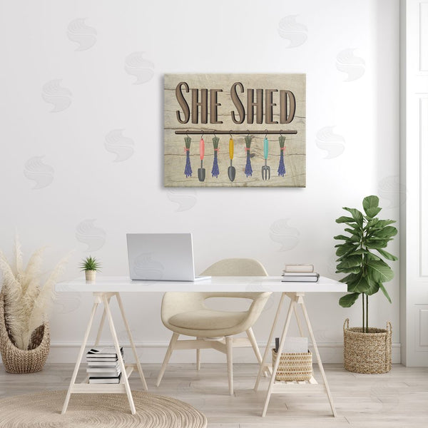 Stupell Industries Darlene Seale | Rustic She Shed Phrase Lavender Bunches Garden Tools Wall Art