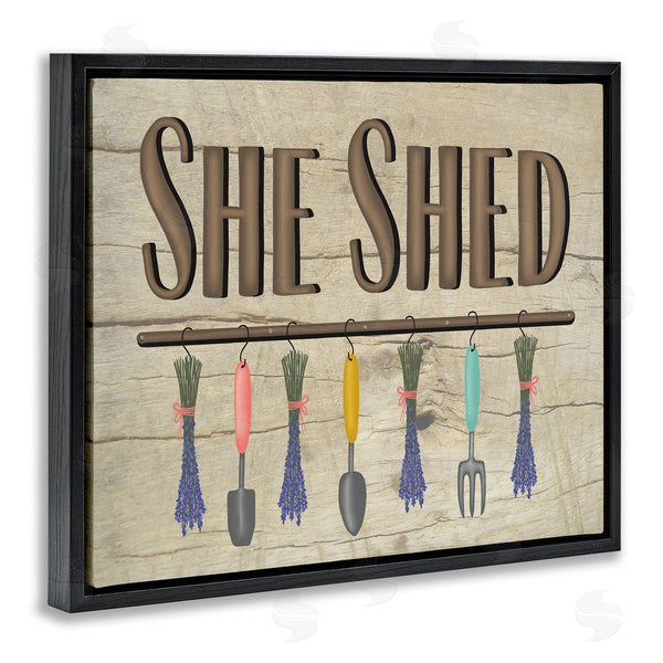 Stupell Industries Darlene Seale | Rustic She Shed Phrase Lavender Bunches Garden Tools Wall Art