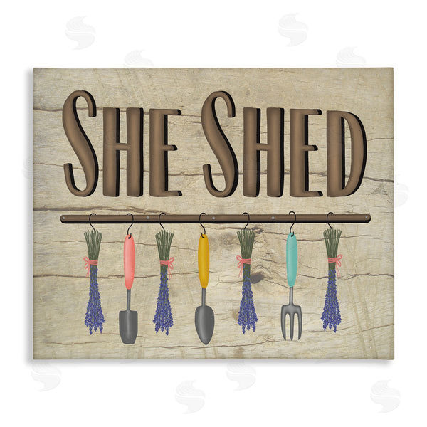 stupell industries Darlene Seale | Rustic She Shed Phrase Lavender Bunches Garden Tools Wall Art