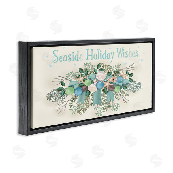 Stupell Industries Darlene Seale | Seaside Holiday Wishes Beach Coral Seashells Arrangement Wall Art