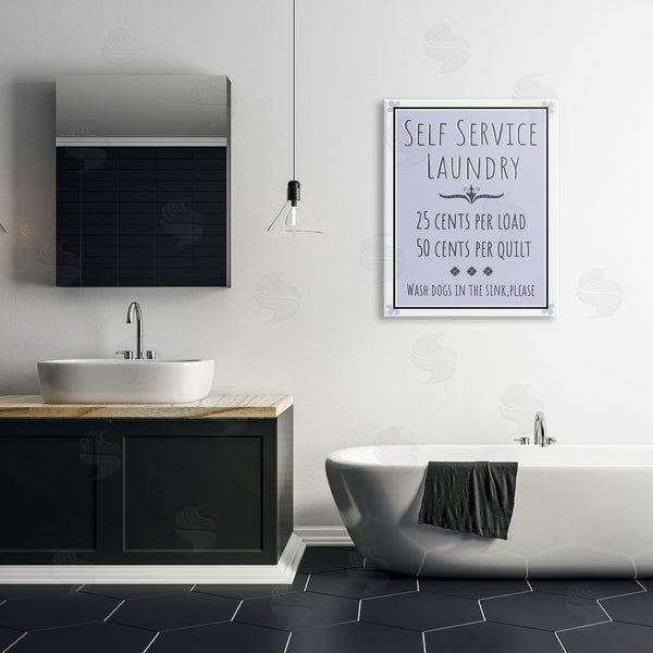 Stupell Industries Darlene Seale | Self Service Laundry Sign Soft Lavender Charm Wall Art