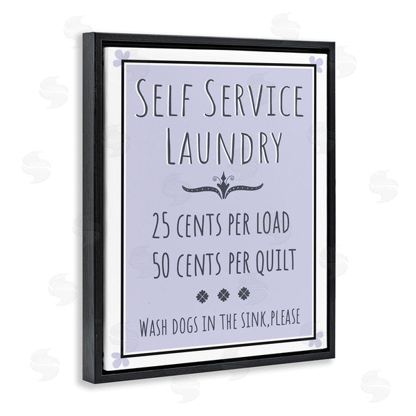 Stupell Industries Darlene Seale | Self Service Laundry Sign Soft Lavender Charm Wall Art