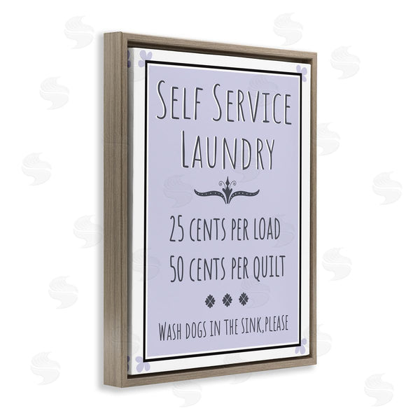 Stupell Industries Darlene Seale | Self Service Laundry Sign Soft Lavender Charm Wall Art
