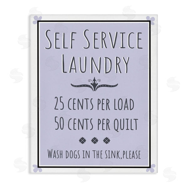 stupell industries Darlene Seale | Self Service Laundry Sign Soft Lavender Charm Wall Art