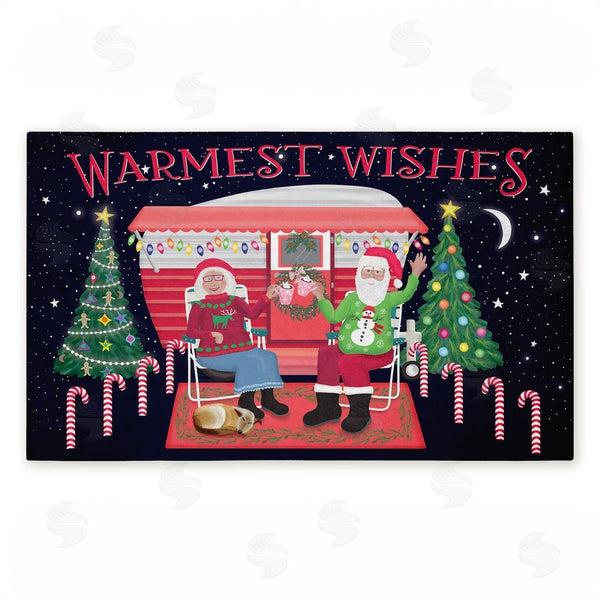 stupell industries Darlene Seale | Warmest Wishes Christmas Camper Non-Woven Door Mat