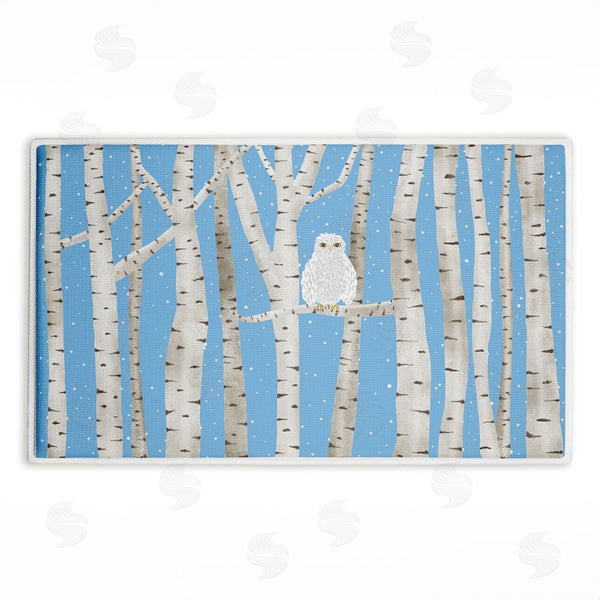 stupell industries Darlene Seale | Winter Birches & Owl Plush Bath Mat