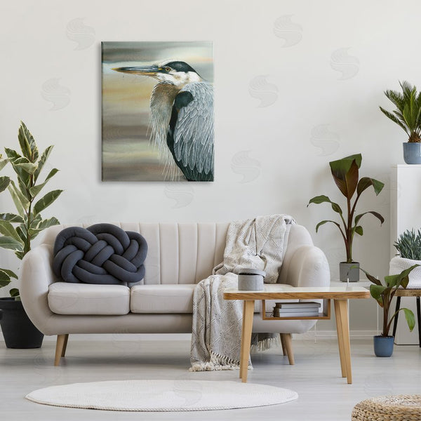 Stupell Industries Dave Bartholet | Heron Bird Feather Portrait Wall Art