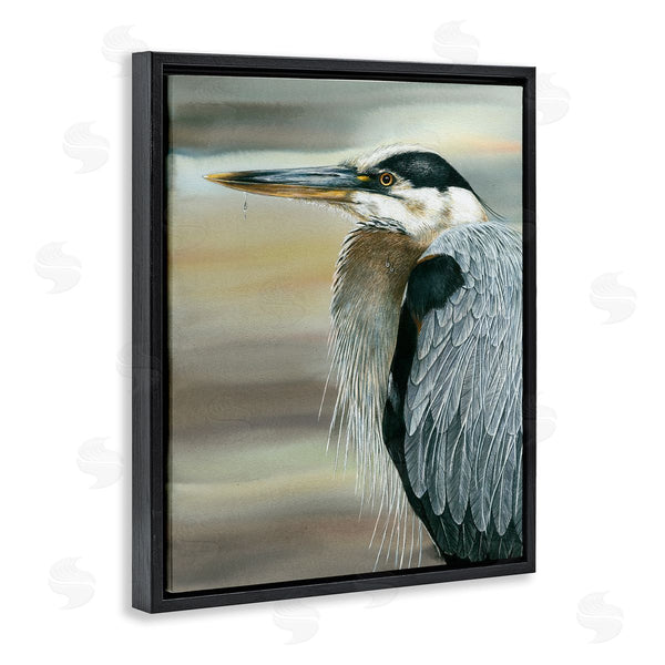 Stupell Industries Dave Bartholet | Heron Bird Feather Portrait Wall Art