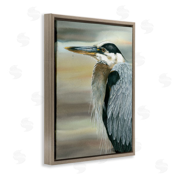 Stupell Industries Dave Bartholet | Heron Bird Feather Portrait Wall Art