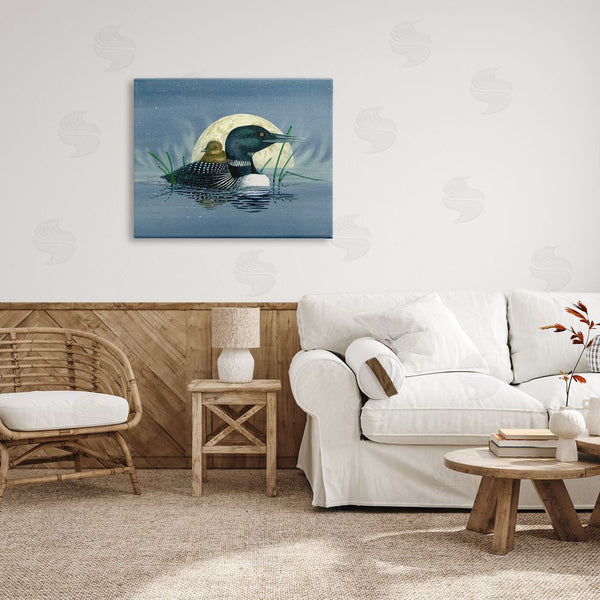 Stupell Industries Dave Bartholet | Mallard Duck Moonlit Pond Wall Art