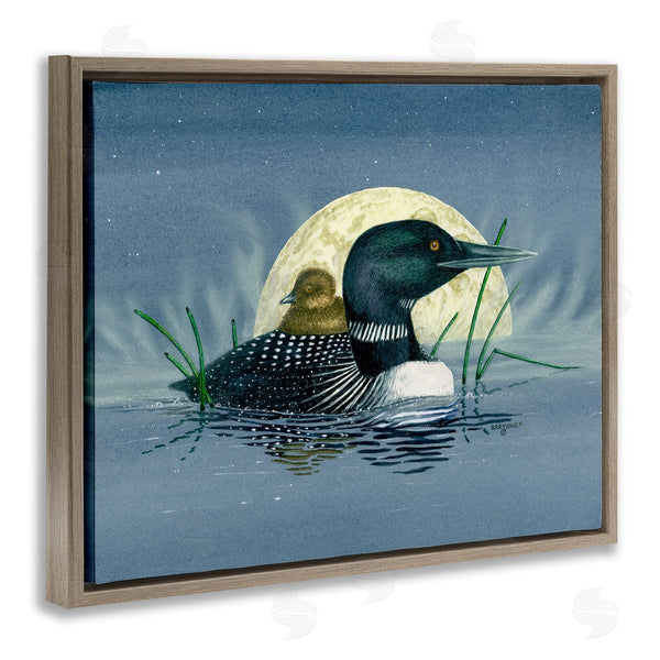 Stupell Industries Dave Bartholet | Mallard Duck Moonlit Pond Wall Art