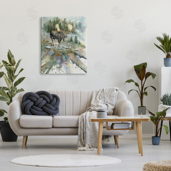 Stupell Industries Dave Bartholet | Moose Stepping Nature Wildlife Wall Art