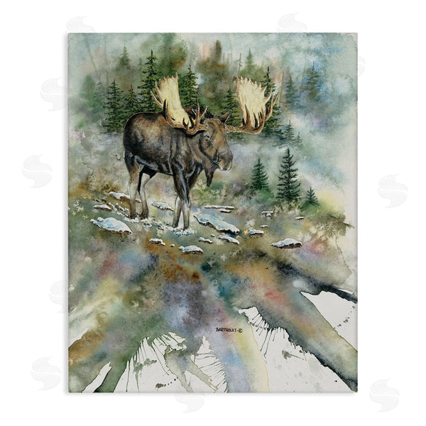 stupell industries Dave Bartholet | Moose Stepping Nature Wildlife Wall Art