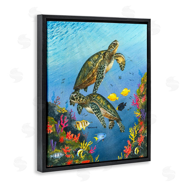 Stupell Industries Dave Bartholet | Sea Turtles Swimming Underwater Reef Wall Art