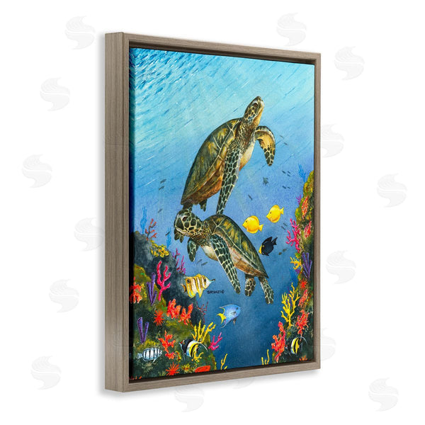 Stupell Industries Dave Bartholet | Sea Turtles Swimming Underwater Reef Wall Art