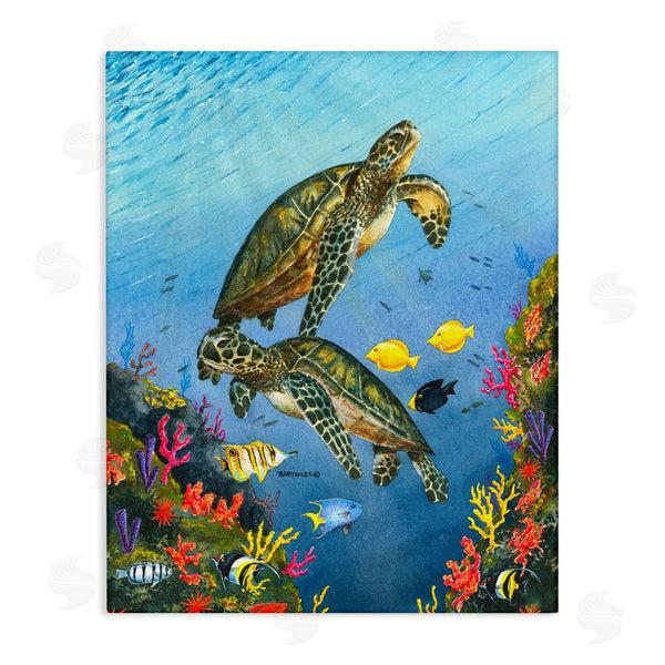 stupell industries Dave Bartholet | Sea Turtles Swimming Underwater Reef Wall Art