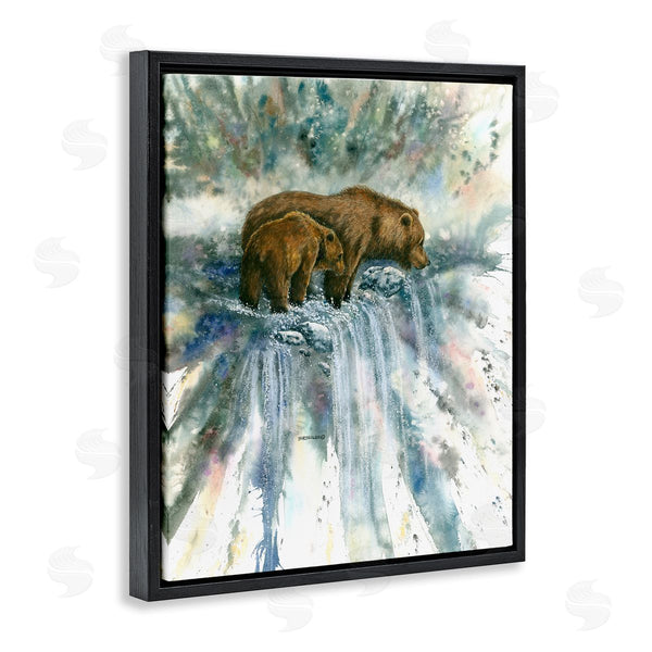 Stupell Industries Dave Bartholet | Two Bears Waterfall Nature Wall Art