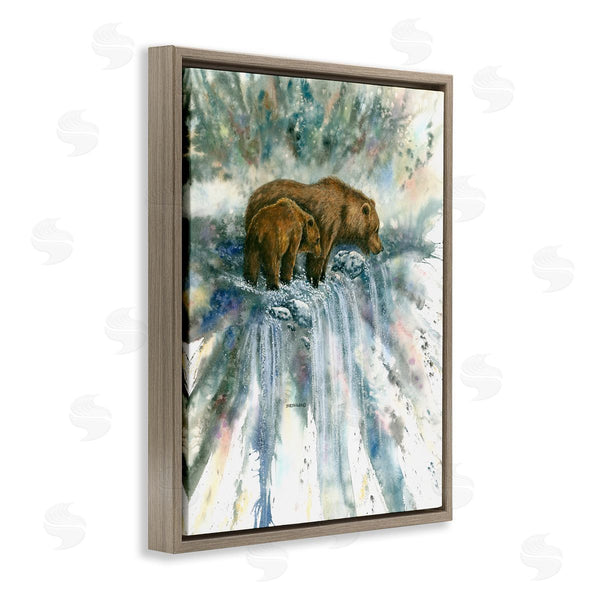 Stupell Industries Dave Bartholet | Two Bears Waterfall Nature Wall Art
