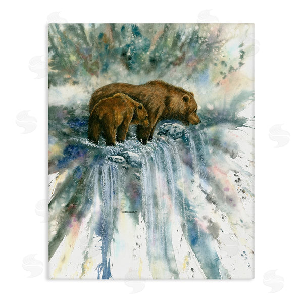 stupell industries Dave Bartholet | Two Bears Waterfall Nature Wall Art