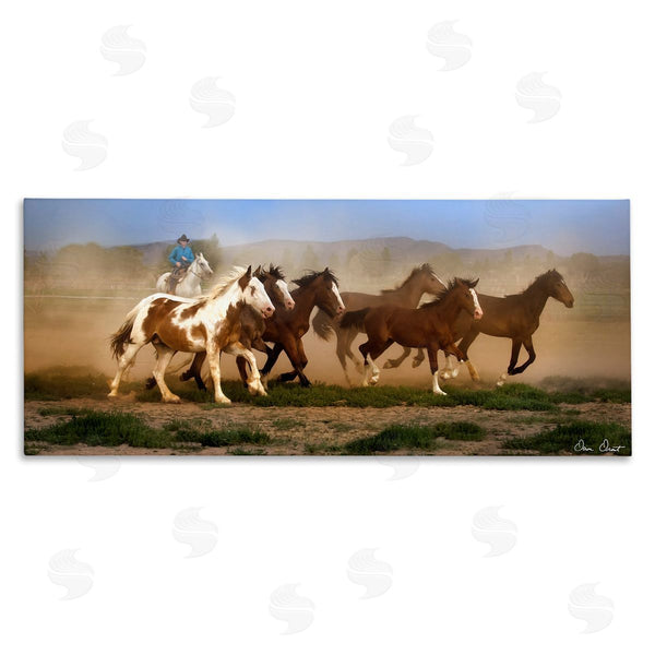stupell industries David Drost | Trotting Horses & Cowboy