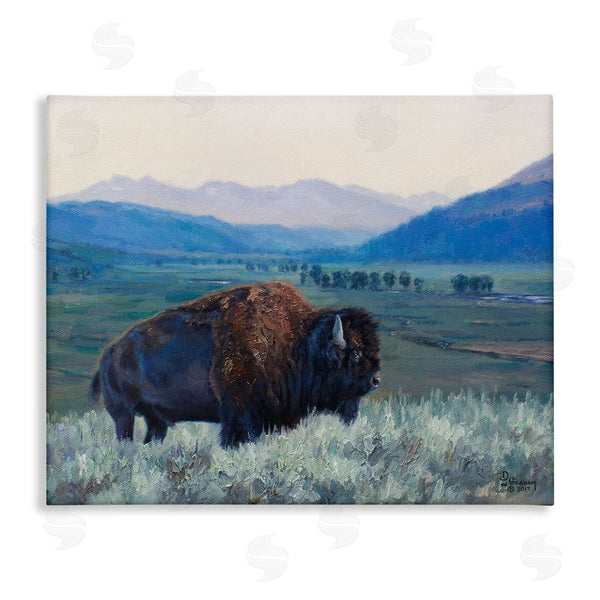 stupell industries David Graham | Bison in Rural Landscape Wall Art