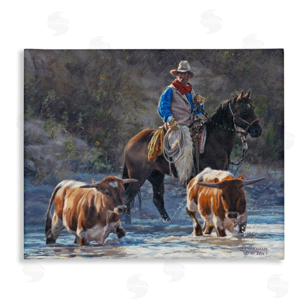 stupell industries David Graham | Cowboy Crossing River