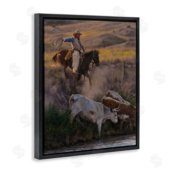 Stupell Industries David Graham | Cowboy Rounding Up Cattle Lasso Wall Art