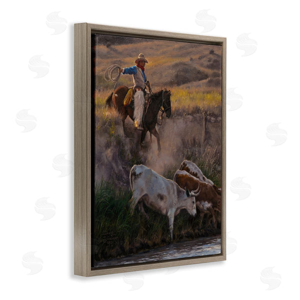 Stupell Industries David Graham | Cowboy Rounding Up Cattle Lasso Wall Art