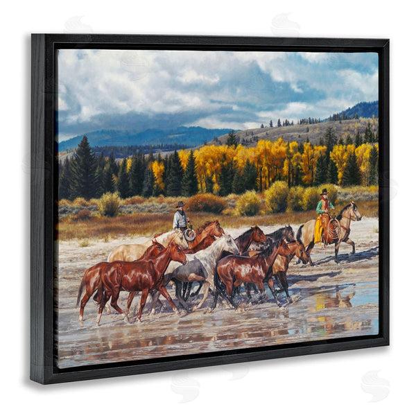 Stupell Industries David Graham | Cowboys Galloping River Landscape Wall Art