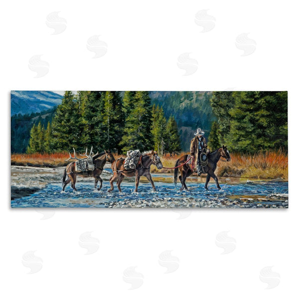 stupell industries David Graham | Crossing River Cowboy Landscape Wall Art