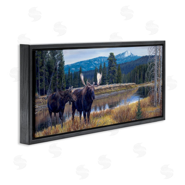 Stupell Industries David Graham | Moose In River Mountain Scene Wall Art