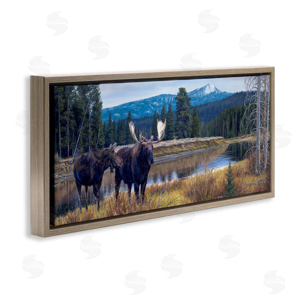 Stupell Industries David Graham | Moose In River Mountain Scene Wall Art